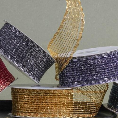5 yards Fishnet Stripe Ribbon for DIY Hair Bow Accessories Cake Gift Bouquet Packaging Clothing Sewing Trims