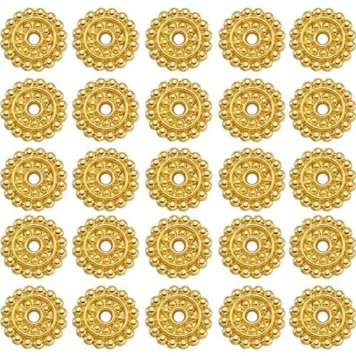 50pcs Alloy Flower Loose Spacers Bead for jewelry making DIY accessories supplies Golden/Antique Silver F60