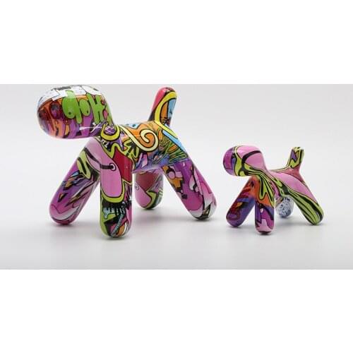 Home Decoration Accessories Colorful Abstract Balloon Dog Figurines for Interior Modern Art Style Handmade Artwork Sculpture