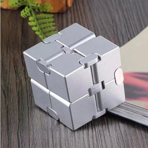Aluminium infinity Cube Toys Premium Metal Deformation Magical Infinite stress relief Cube Stress Reliever for EDC Anxiety