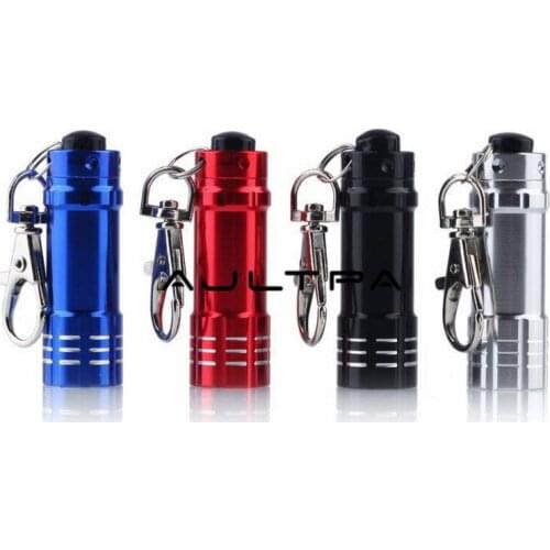 100pcs 3led Alloy Metal Keychain Men Mini Flashlight Key rings High Powerful Car Trinket Key chain Outdoor Camping survival tool