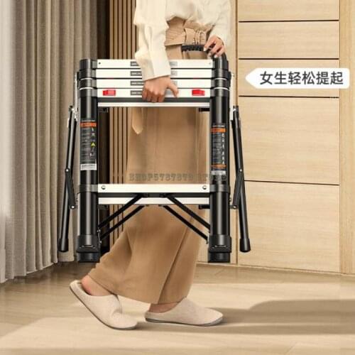 Household Herringbone Folding Telescopic Multi-function Aluminum Alloy Ladder Indoor Thickening Lifting Portable Contract