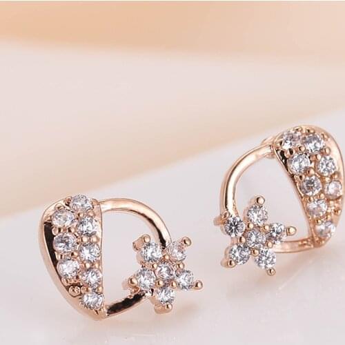 DE165 Fashion Creative Delicacy Beautiful Flower 4A Zircon Earring GIRLS Gift Party Banquet WOMENS Jewelry Earrings 2021