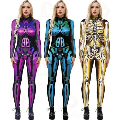 Skeleton Cosplay Zombie Scary Costume Vampire Skull Halloween Jumpsuit Carnival Party Day of The Dead Horror Costumes