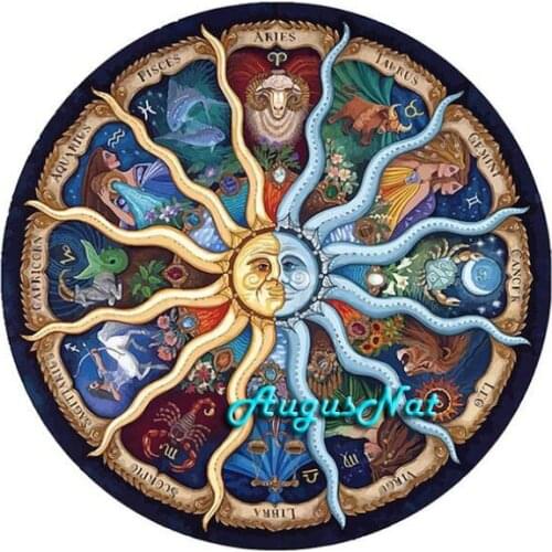 Zodiac sign diamond painting full square mandala wall art decor diamond dotz mosaic embroidery picture sun craft gifts augusnat