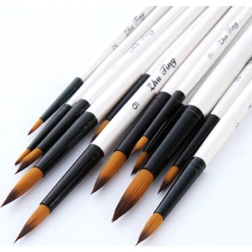 Art Paint Brush Oil Watercolor Gouache Painting Brush Nylon Painting Brushes Art Supply Pinceles Para Acrilico Y Oleo