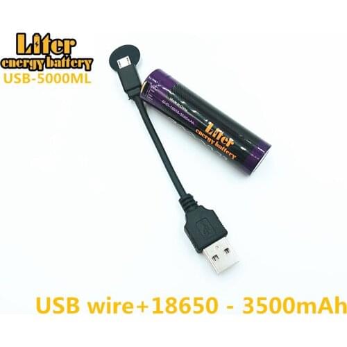 Liter energy battery USB 3.7V 18650 3500mAh Li-ion USB 5000ML Rechargeable Battery LED Indicator Light DC-Charging +USB wire