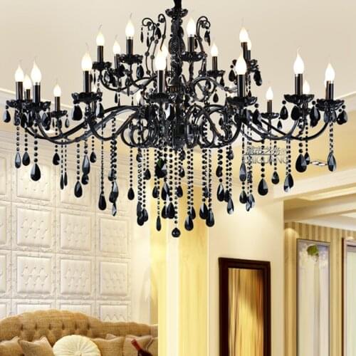 Nordic Lamp Contemporary Chandeliers For Living Room Interior Lighting Black Crystal Chandelier Lighting Large Chandeliers Lamp