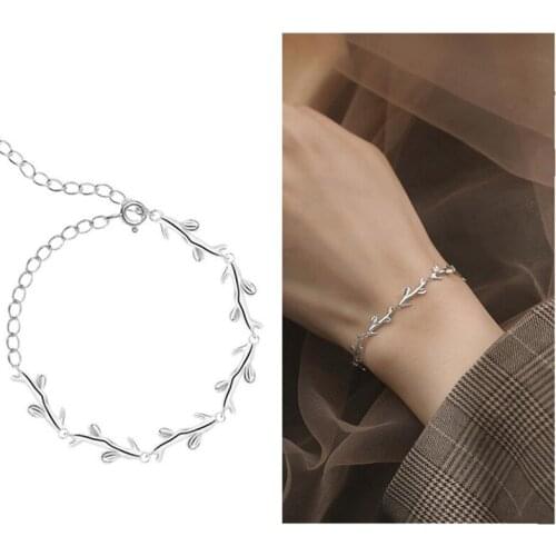 Fashion Branches Design Bracelets Lady Jewelry Pure 925 Sterling Silver Bangle Girl Princess Birthday Accessories Women Bracelet