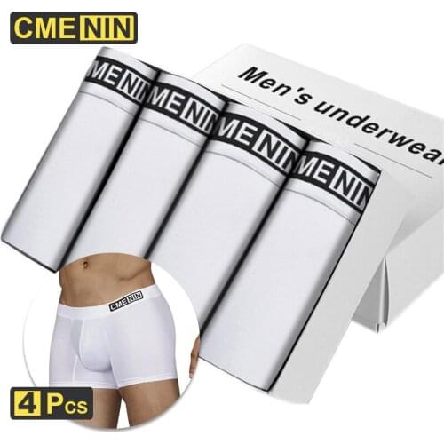 CMENIN 4Pcs Hot Sale Cotton Sexy Boxer Mans Underwear Men Low Waist Mens Underpants Boxershorts Men Boxer For Men Funny CM6602