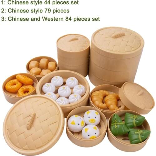 Breakfast Food Set Pretend Role Play Kitchen Game Toys Miniature Food Sets for Kids Ages 3