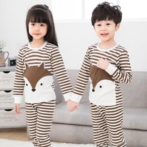 New Autumn Kids Pajamas Sets Boys Sleepwear Pyjamas Childrens Pijamas Suit Baby Girl Clothes Little Teens Long Sleeve Nightwear