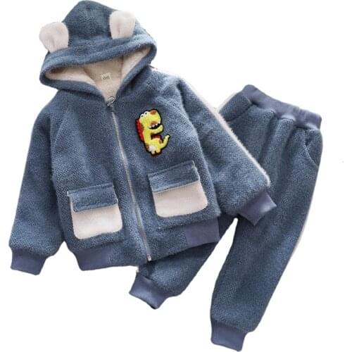 New Winter Baby Girls Clothes Children Fashion Thick Hooded Jacket Pants 2Pcs/Sets Toddler Casual Boys Clothing Kids Tracksuits