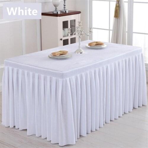 Solid Flannel Rectangle Hotel Banquet Table Skirt With Table Cover For Cocktail arty Meeting Conference Reception Table Cover
