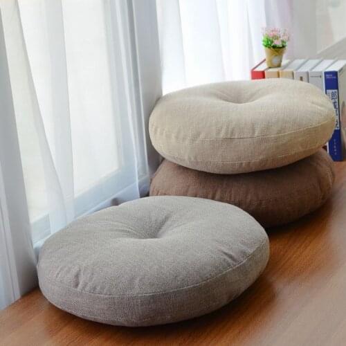 50 Round Shape 2 Size Cotton Linen Seat Cushion Silk Cotton Core Tatami Cushion Pillow Home Decoration Soft Car Sofa Cushion