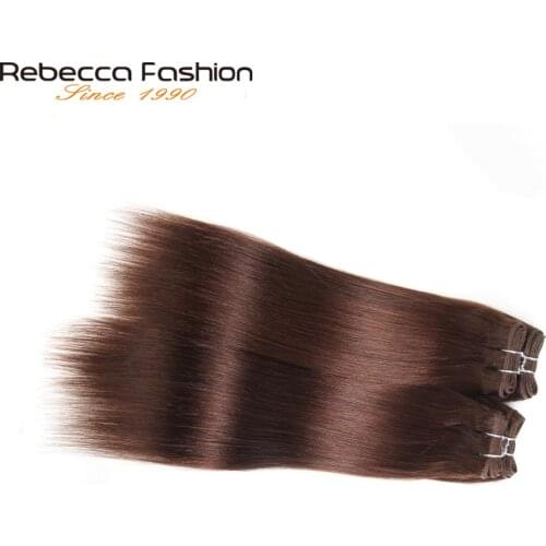 Rebecca 4 Bundles 190g/Pack Brazilian Straight Hair Weave Black Brown Red Human Hair 6 Colors #1 #1B #2 #4 #99J #Burgundy