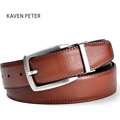 New Men Belt Leather Luxury Brand Designer Famous Genuine Leather Brand Luxury Belts Brown Trousers Men Genuine Leather