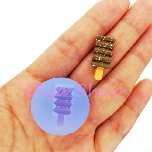 XYL273 Cute Chocolate Ice Cream Bar Silicone Mold Resin Art Earrings Necklace Pendant Making Clay Craft Deco 21.7mm x 9.3mm