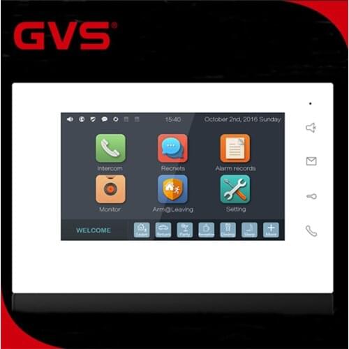 GVS TCP IP H series DC 24V White 7'' Video Intercom System Indoor Monitor for Villa/Apartment/Office