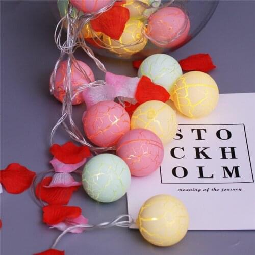 Battery Operated Fairy Lights String Lights Crack Balls 5M 20 LED for Bedroom Garden Christmas Wedding Party Holiday Decoration