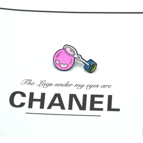 Creative Cartoon Pink Bubbler Metal Enamel Brooch Cute Childlike Foam Badge Pin Fun Trendy Backpack Jewelry Gift For Kids