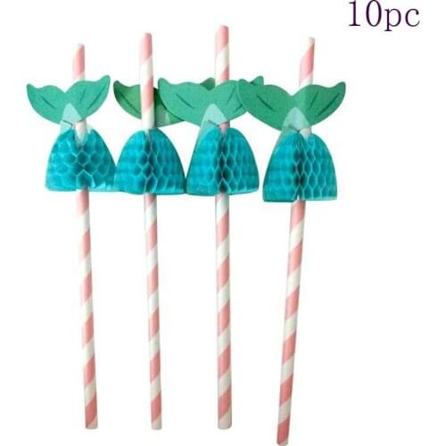 Creative Mermaid Tail Honeycomb Paper Straw Under the Sea Party Decor Girl Mermaid Birthday Decorations Litte Mermaid Party Fav