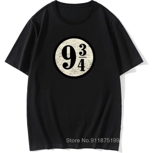 Vintage Platform nine and three quarters T Shirt For Men Swag Train to Hogwarts 934 T-shirt Short Sleeves Tshirt Vintage Shirts