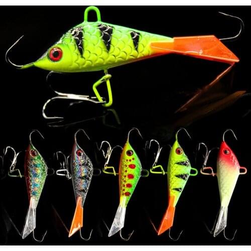 WALK FISH Ice Fishing Lure 55MM 7.4G Lead Head Sinking VIB Wobbler Jigging Hard Baits Fishing Hooks Pike Perch Carp Fishing Gear