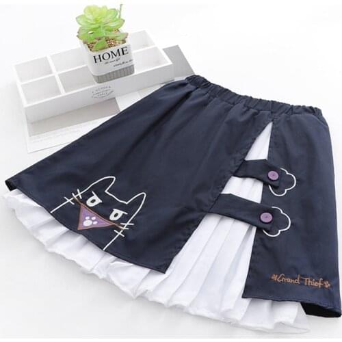 Japan Style Summer New Sweet Soft Edition Embroidery Stitching Chiffon Skirt Women Mori Girl Female Kawaii Skirts U132