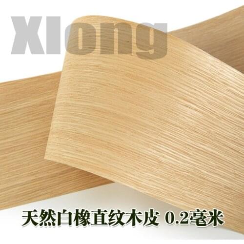 2pcs L:2.5Meters Width:150mm Thickness:0.2mm Natural White Oak Straight Grain, Thin Skin, Hand-Veneered Veneer, Solid Wood