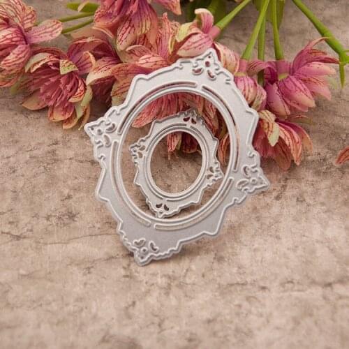 2pcs Metal Mirror Frame Cutting Dies Stencils for DIY Scrapbooking photo album Decorative Embossing DIY Paper Cards