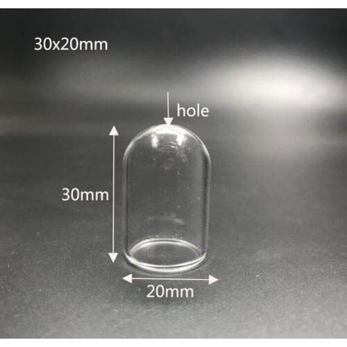 20pcs/lot 30x20mm tube bell shape with one hole glass globes locket pendant glass bottle vial pendant jewelry findings decor