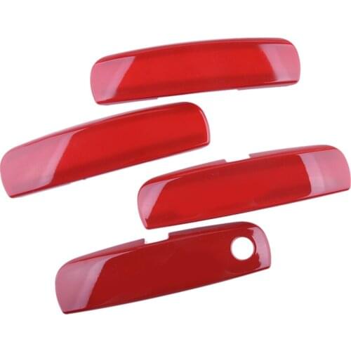 4Pcs/Set Red Car Side Door Handle Decoration Cover Trim Bezel Fit For Dodge Charger 2017-2019 2016 2015 2014 2013 2012 2011 2010