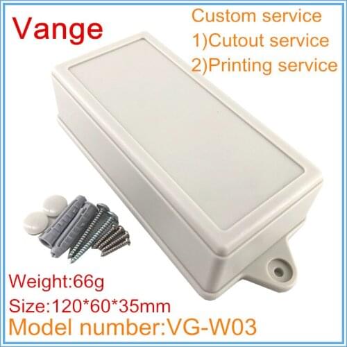 4pcs/lot mold extruded injection black ABS plastic material housing box diy 120*60*35mm wall-mounted for electronic equipment