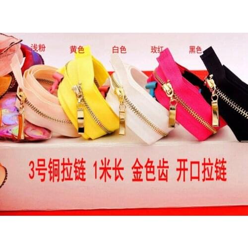 50pcs 3# 63cm metal zippers for sewing kids women skirt dress clothing zipper light golden teeth individuality zipper