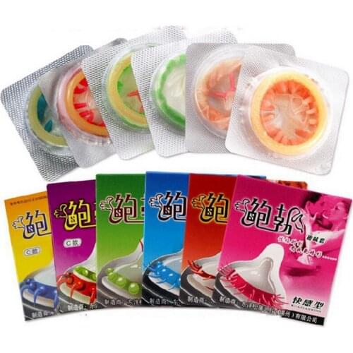 6PCS Condoms Adult Sex Products High Sensation Class Female G-spot Vaginal Stimulation Condoms With Thorn