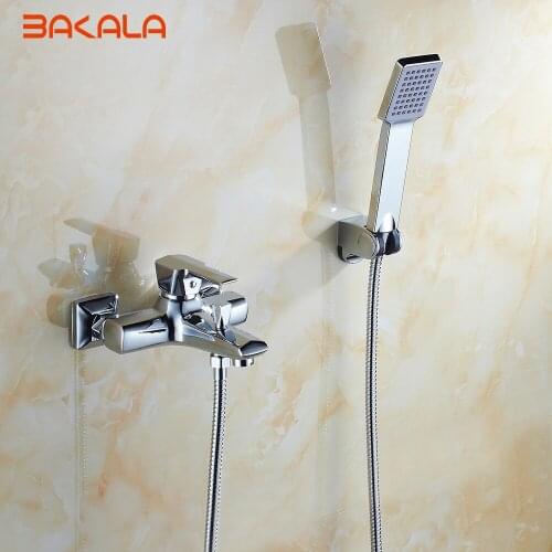 BAKALA 1 Set Classic Style Single Handle Solid Brass Bathroom Faucet Shower Tap Cold and Hot Water Mixer G9606