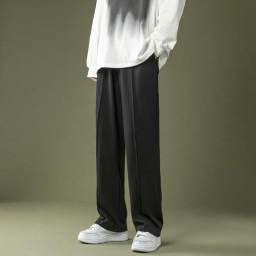 Spring Summer Jogger Sweatpants Men Korean Fashion Loose Solid Color Casual Pants Men Streetwear Straight Mopping Pants Men