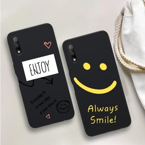 Simple Smile Face Black Soft Phone Case For Huawei P40 P30 P20 Mate 10 20 30 40 Pro lite Plus P smart 2019 2020 TPU Cover