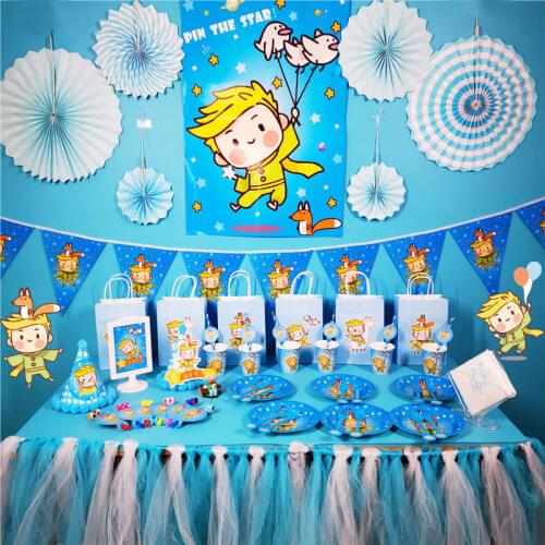 The Little Prince Theme Party Decoration Tableware Paper Cup Plate Hat Banner Gift Bags Baby Shower Kids Birthday Party Supplies