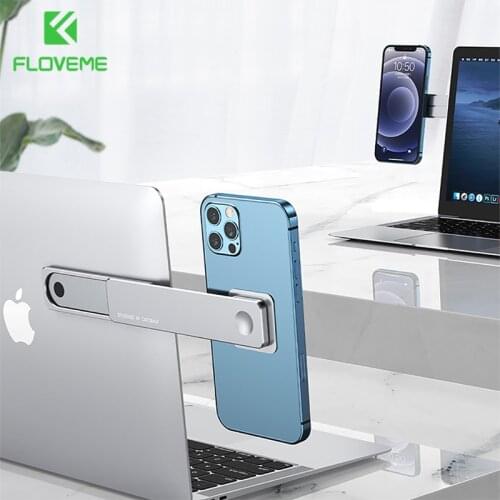 FLOVEME Holder for Phone Rectangle Magnetic Holder Universal Phone Support in Laptop Adjust Computer Use Mobile Phone Holder