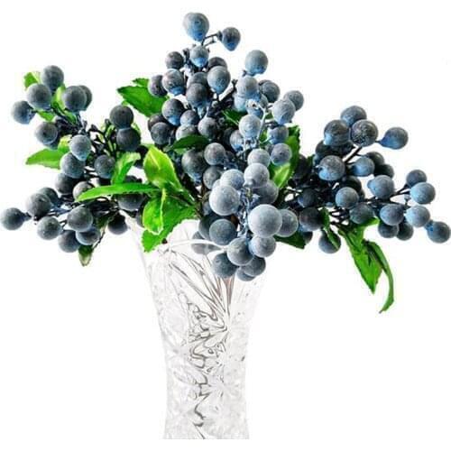 1Pc Artificial Blueberry Fake Fruit Eco-friendly Home Office Simulation Berry Christmas Party Wedding Garden Decorations