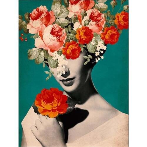 Colorful Women Calligraphy DIY Cross Stitch 11CT Embroidery Kits Needlework Craft Set Printed Canvas Cotton Thread Home Sale