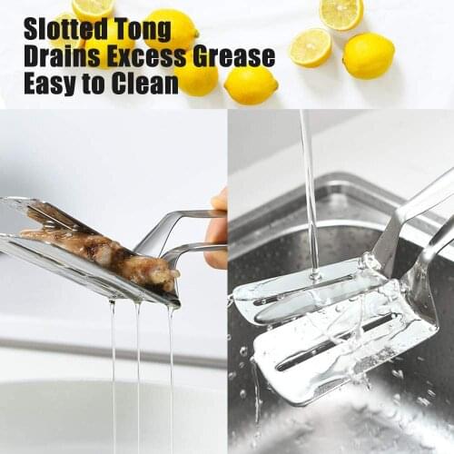 Multifunctional Kitchen BBQ Bread Utensil Barbecue Tong Stainless Steel Steak Clip Fried Steak Shovel Fried Fish Shovel Clamp