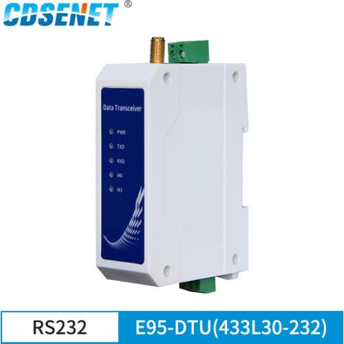 LoRa Module 433MHz RS232 Half duplex 30dBm Long Range 8km Modbus Din-Rail High Performance Wireless Data Transmission Relay LBT