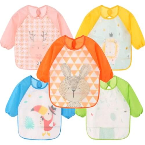 New Arrival Baby Bibs Waterproof Kid Eating Clothing Childrens Long Sleeves Feeding Smock Baby Apron Bandana Bebes Bibs