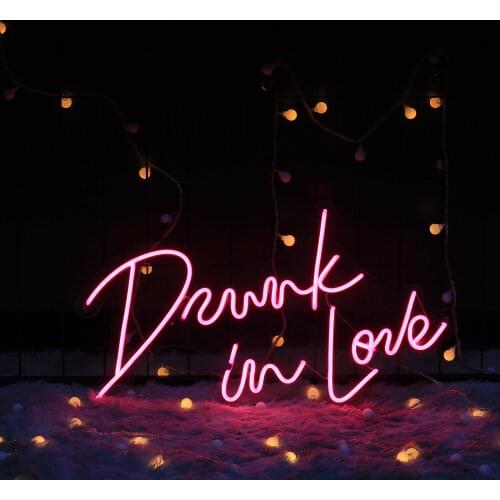 Custom Neon Drunk in love Sign Light 12V Waterproof Flex Led LED Light Signs For Wedding Birthday Party Restaurant Decoration