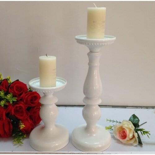 Candle Holders Metal White Candlestick Fashion Wedding Centerpieces Candle Stand Exquisite Table Candelabra Home Decor