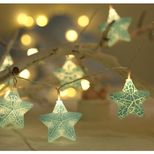 Five-pointed Star Christmas Light String Girls Atrium Decoration Light Led Star Light String Crack