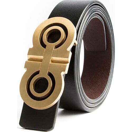 Luxury Vintage Designer Belts Brass G Buckle Men High Quality Women Genuine Real Leather Dress Strap Belt for Jeans